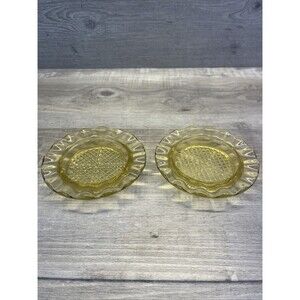 Jeannette Glass Homespun Ashtray Depression Glass Trinket Ash Tray 2